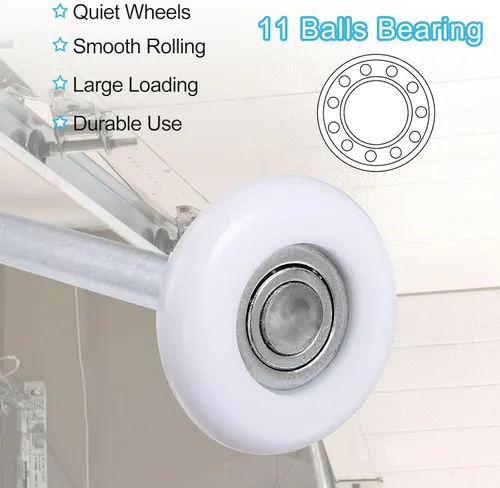 Miniatura 3 de uxcell 2 rodillos de nailon para puerta de garaje de 1.8 pulgadas para pista de garaje de 2 pulgadas, ruedas de puerta de garaje silenciosas