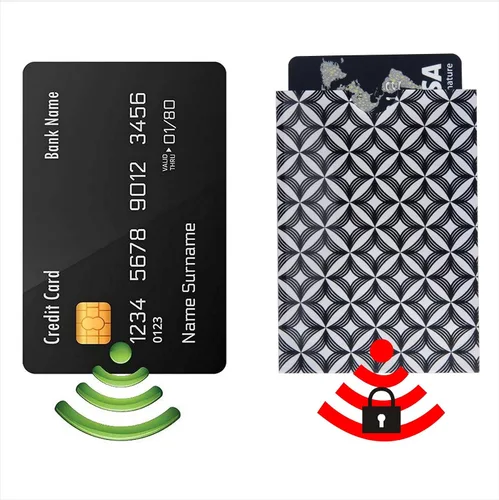 Miniatura 4 de Juego de 8 fundas para tarjetas de crédito, 8 fundas de bloqueo RFID, protección contra robo de identidad para hombres y mujeres, diseño elegante