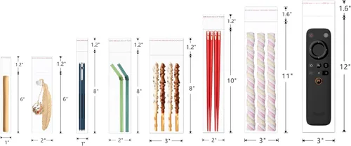 Miniatura 4 de Bolsas de celofán resellables transparentes de 3 x 11 pulgadas de largo, 200 unidades, bolsas de celofán autosellantes para barras de pretzel