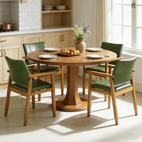 Miniatura 17 de NOBPEINT Mid-Century - Juego de 2 sillas de comedor modernas con reposabrazos, tapizadas de piel sintética con marco de madera maciza, sillones