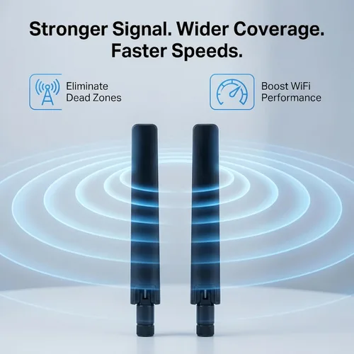 Miniatura 2 de Antena de tres bandas WiFi 6E 2X 10dBi 2.4GHz/5GHz/5.8GHz de alta ganancia MIMO RP-SMA macho para enrutador WiFi, tarjeta PCIe, adaptador