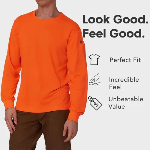 Miniatura 4 de A-SAFETY Playera de manga larga de seguridad de alta visibilidad, personalizable con logotipo (XS-6XL)