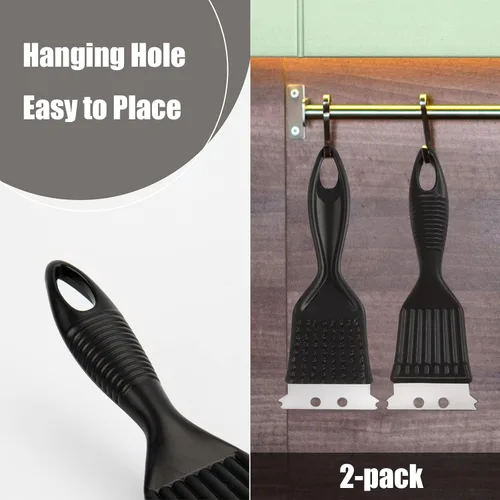 Miniatura 7 de Cepillo de alambre con raspador para eliminar pintura y óxido, paquete de 2 cepillos versátiles de cerdas de acero inoxidable para limpiar manchas