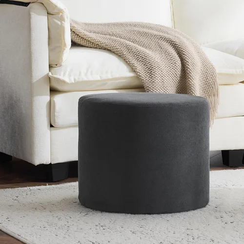Miniatura 11 de Bezseller Soft Boucle Puf otomano, cómodo reposapiés, relleno de espuma completa para sala de estar, dormitorio, comodidad ligera y encantador, Negro