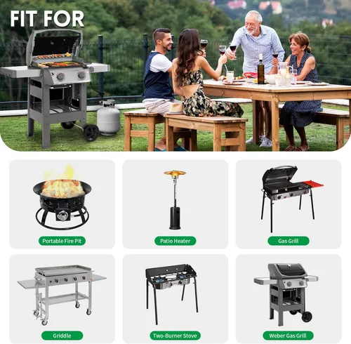 Miniatura 6 de GasSaf 91 cm para Kit de Manguera y Regulador Weber, Manguera de Regulador de Gas Adecuada para Pieza de Reemplazo de Parrilla Weber Spirit/Spirit