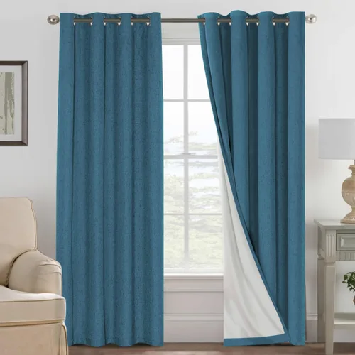Miniatura 166 de H.VERSAILTEX Cortinas opacas de lino de 72 pulgadas de largo, 100% absolutamente opacas, con aislamiento térmico, con textura de lino, cortinas