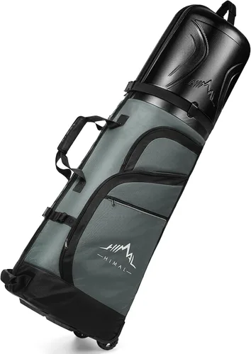 Miniatura 10 de UNIHIMAL Bolsa de viaje de golf con funda rígida de PC, tela Oxford resistente 1680D, bolsas de viaje para aerolíneas con ruedas, resistente al