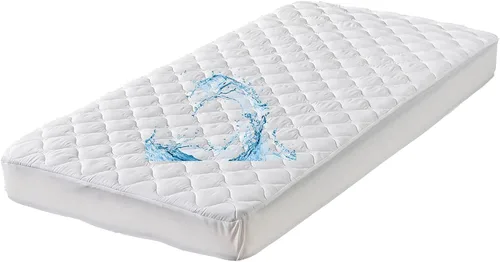Miniatura 10 de Protector de colchón acolchado impermeable tamaño matrimonial para colchón de aire, suave, silencioso, funda de colchón ajustada con bolsillo