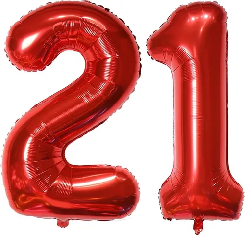 Miniatura 31 de Globo de helio rojo del número 10 de 40 pulgadas, autosellado para decoración de fiesta de cumpleaños y decoración de fiesta de aniversario (rojo 10)
