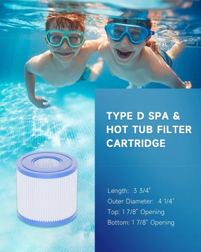 Miniatura 3 de AQUALTRA Filtro de piscina compatible con filtros de piscina tipo D, P57100102, P57000104, 3 3/4 pulgadas x 4 1/4 pulgadas, paquete de 6