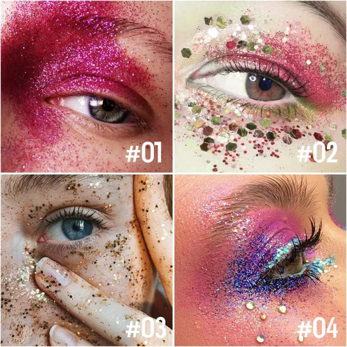 Miniatura 3 de KYDA Barra de purpurina corporal, gel grueso con purpurina para rostro y cabello corporal, pintura holográfica brillante de lentejuelas de sirena
