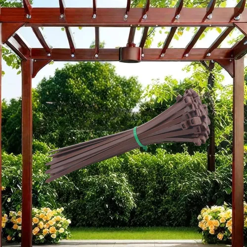 Miniatura 6 de Bridas fuertes marrones de 12 pulgadas, bridas de color madera, bridas de cremallera, herramientas de mano de jardinería resistentes, lazos