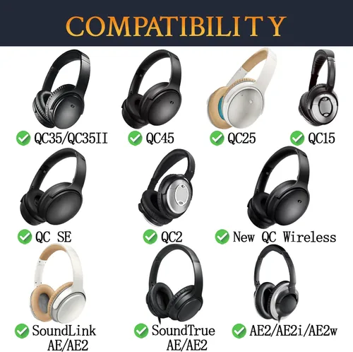 Miniatura 3 de SoloWIT Almohadillas de gel refrescante para auriculares Bose, almohadillas de repuesto para Bose QuietComfort 15 QC15 QC25 QC2 QC35/Ae2 Ae2i Beige
