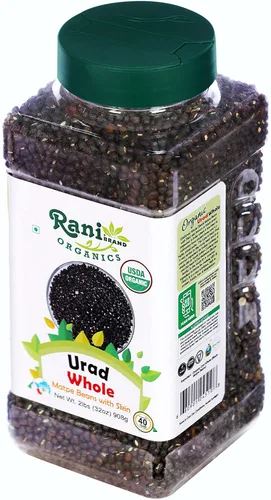 Miniatura 8 de Rani Organic Urid/Urad Entero Negro (frijoles mate con piel) Lentejas indias 32oz (2 libras) Tarro PET de 32.03 oz ~ Todo natural Vegano Apto