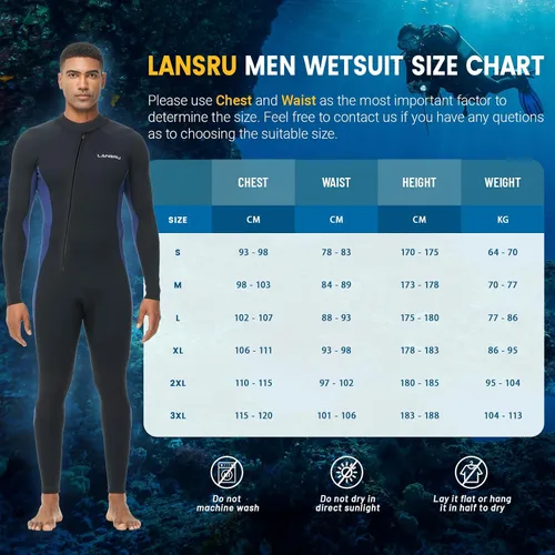 Miniatura 3 de Wetsuit, 5/4mm Upgrade CR Neoprene Wetsuits for Men and Women, Ideal Thermal Wet Suit in Cold Water, Front Zip for Surfing Snorkeling Diving Swimming