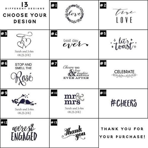 Miniatura 4 de Weddingstar - servilletas de papel impresas personalizables Negro