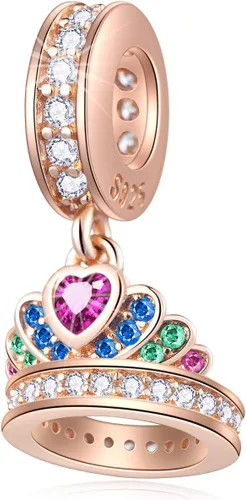 Miniatura 7 de EMOSTAR Rose Gold Valentine's Day Charms fits European Bracelet, Boy and Girl in Love, I Love You Gesture, Stars Crescent Moon, Crown, Celtic Knot