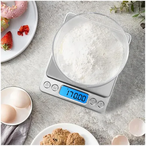 Miniatura 6 de Báscula digital de cocina 17.64 oz 0.00 oz báscula de alimentos de alta precisión báscula de cocina multifuncional de acero inoxidable con pantalla