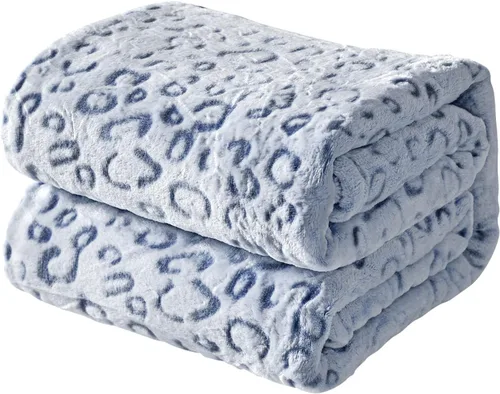Miniatura 28 de FY FIBER HOUSE Manta de forro polar de franela de microfibra con estampado de guepardo 3D, 90 x 108 pulgadas, púrpura Leopardo morado