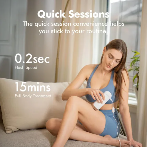 Miniatura 4 de Aberlite Luxe - Dispositivo de depilación láser IPL para mujeres y hombres, sin dolor con enfriamiento de zafiro, doble pulso, escaneo automático, 4