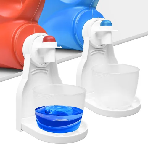Miniatura 8 de Portavasos de detergente para ropa [paquete de 2] atrapador de goteo de detergente para organizador de lavandería. No más desorden ni fugas Panda Ear