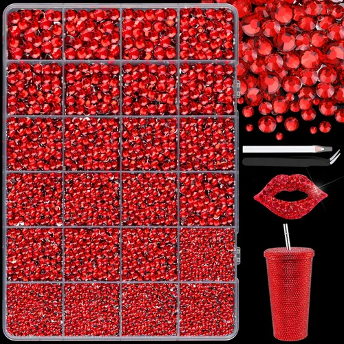 Miniatura 29 de 7000 diamantes de imitación de resina con pinzas para manualidades, diamantes de imitación de gelatina con parte trasera plana de 2/3/4/5/6mm, 4