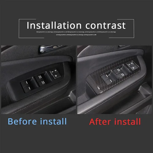 Miniatura 4 de 4 piezas Panel de Interruptor de Elevación de Ventana Marco Cubierta Moldura para Honda Pilot 2016-2022/Passport 2019-2023, Material ABS Accesorios