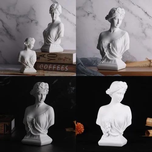 Miniatura 5 de DOVDOV Decoración de diosa griega, busto de Venus joven, busto romano clásico, decoración de mitología griega, para estatuas decorativas del hogar