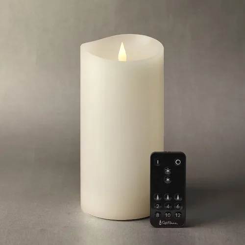 Miniatura 19 de Velas LED sin llama con control remoto, 3 x 5.1 pulgadas, llama móvil parpadeante 3D, velas que funcionan con pilas en carcasa de cera real para uso