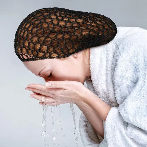 Miniatura 6 de Waydress 2 redes para el cabello para mujeres, trabajadoras de servicio de alimentos para dormir, gorra de pelo largo de malla de ganchillo