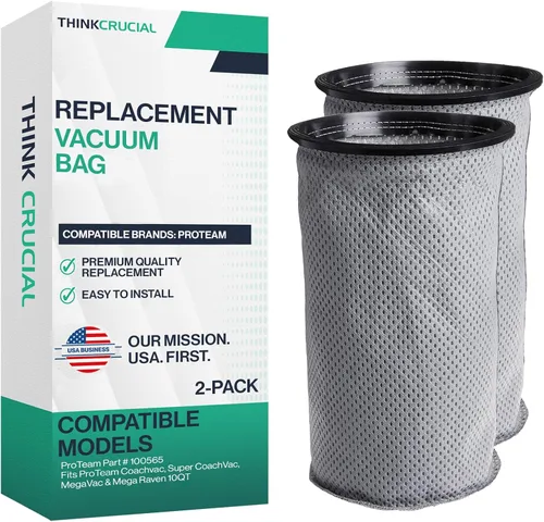 Miniatura 2 de 1 bolsa de aspiradora reutilizable de repuesto de 10 cuartos de galón, compatible con ProTeam Parte # 100565, compatible con ProTeam Coachvac, Super