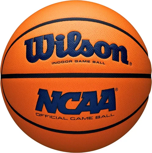 Miniatura 20 de Wilson NCAA Evo NXT Balones de Baloncesto Oficiales para Juegos en Interiores - Tamaños 6 y 7 Negro/Naranja