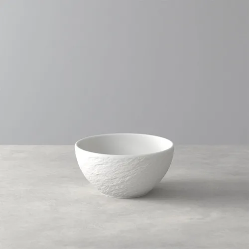 Miniatura 5 de Villeroy & Boch Manufacture Rock Blanc - Juego de 4 platos y cuencos, porcelana premium, fabricado en Alemania, blanco mate