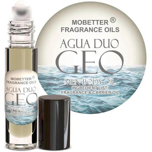 MOBETTER FRAGRANCE OILS Acqua Duo Geo Cologne Aceite Corporal para Hombre (presentación en bolita, 0.33 onzas)
