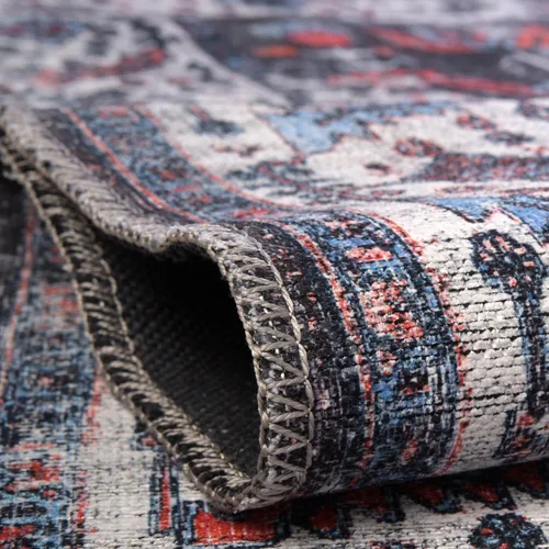 Miniatura 6 de Unique Loom Mangata Collection - Alfombra de área Mahtaab (Runner 2' 0" x 5' 0", negro/azul)