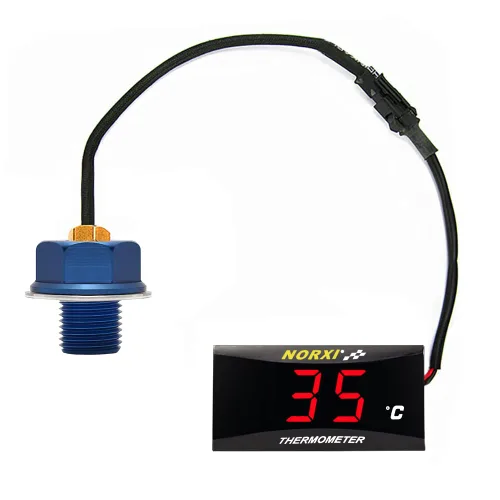 Miniatura 21 de Medidor de temperatura de aceite de motocicleta Medidor digital de temperatura de aceite termómetro electrónico con adaptador de sensor de Azul