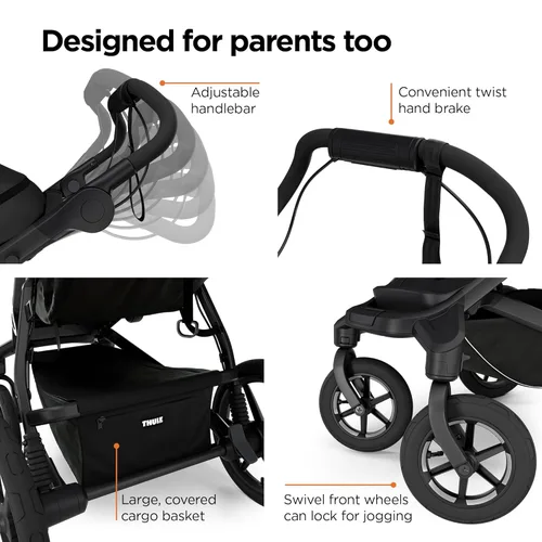 Miniatura 5 de Thule Urban Glide Cochecito Todo Terreno de 4 Ruedas para Un Solo Niño, Sistema de Suspensión Completa, Neumáticos Llenos de Aire, Asiento Vertical
