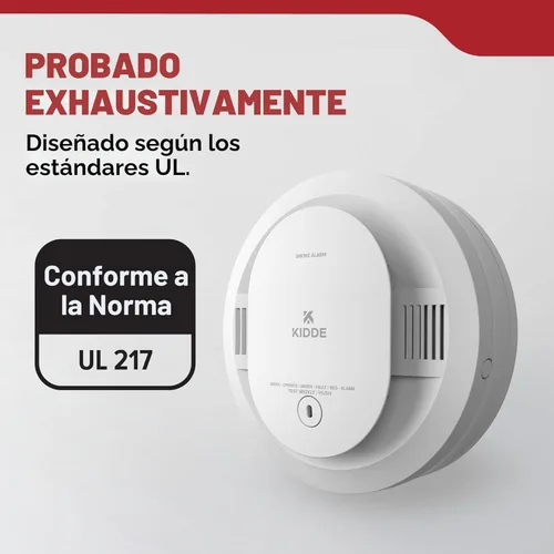 Miniatura 4 de Kidde Detector de humo, luces LED de estado alimentadas por pilas AA, alarma de 85 dB, 5 pulgadas, 20SDR, 1 paquete