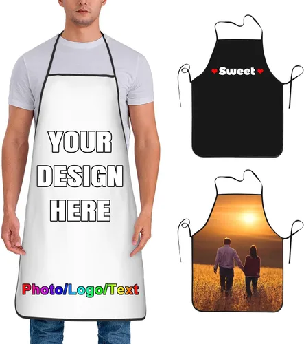 Miniatura 45 de Delantal de chef personalizado para hombres y mujeres, para cocinar, con nombre, logotipo, foto, regalos de cocina para familiares y amigos