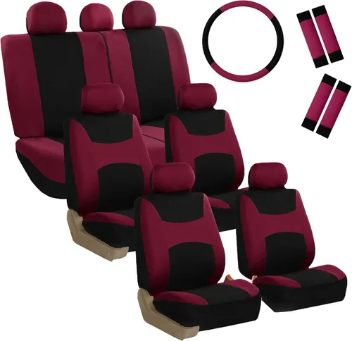 Miniatura 9 de FH Group Light & Breezy - Fundas de tela para asiento de auto, juego de tres filas para 7 asientos - Compatible con bolsa de aire y asiento dividido