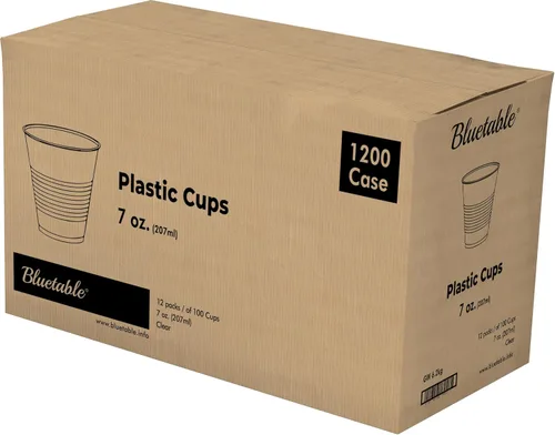 Miniatura 5 de Bluetable Vasos de plástico desechables a granel de 7 onzas – 600 unidades sin BPA – Bueno para bebidas frías, tazas de fiesta, dispensador
