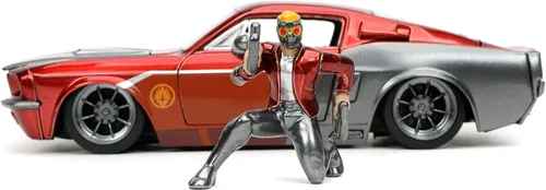 Miniatura 8 de Jada Toys Marvel Guardians of The Galaxy 1:24 1967 Shelby GT500 - Coche fundido a presión con figura de señor de las estrellas de 2.75 pulgadas