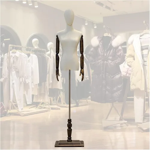 Miniatura 10 de Female Mannequin Torso Body Dress Form, Clothing Display Tailors Dummy Sewing with Wood Stand for Jewelry , Adjustable 47.2-82.6 Inch Adjustable