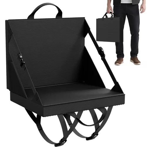 Asientos de estadio con respaldo - Silla plegable de gradas para playa y campamento - Cojines portátiles de gradas para adultos y niños - Banco