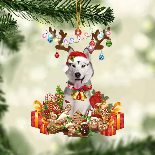 Miniatura 78 de Nazenti Adorno de Navidad personalizado de reno de Alaskan Malamute – Adorno de perro personalizado para amantes de las mascotas, acrílico plano
