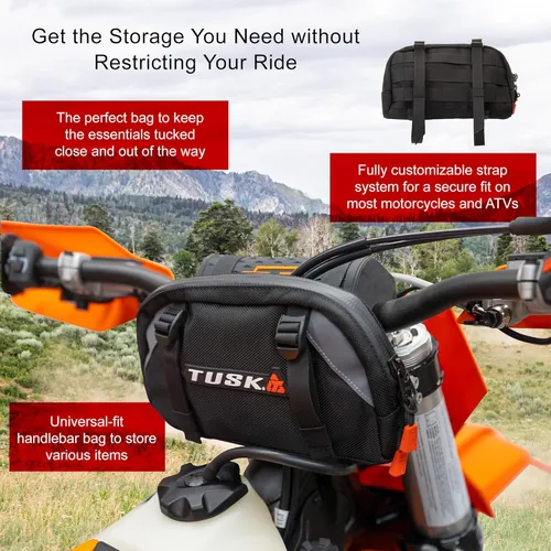Miniatura 3 de TUSK Bolsa de manillar Dirt Bike/Adventure/Snow Bike/ATV/Compatible con SURRON SUR-RON/eBike/MTB/ 2.3L Capacidad