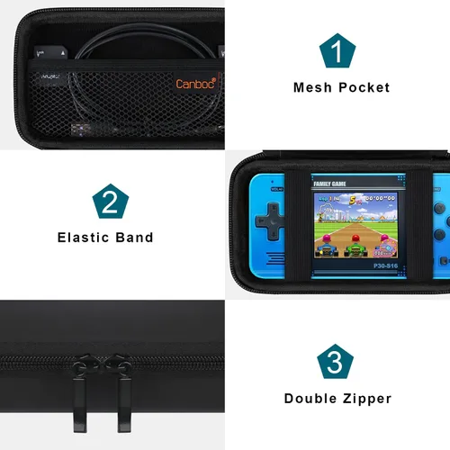 Miniatura 5 de Canboc Carrying Case for WELLST·G Handheld Game -Preloaded 220 Retro Video Games/ My Arcade Atari Pocket Player Pro Game Console, Mesh Pocket fits