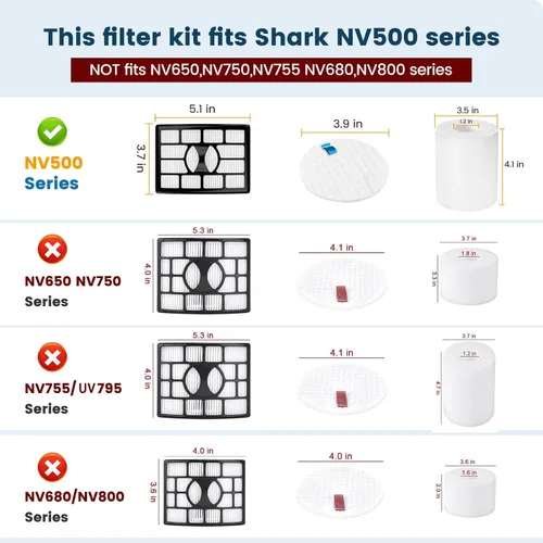 Miniatura 4 de Colorfullife - Juego para Shark Pro lift-away NV500 Filtro HEPA y filtro de espuma (Contiene 2 filtro de espuma y 1 filtro HEPA) Comparar con parte