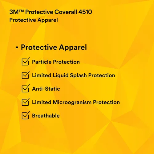 Miniatura 8 de 3M 4510Overoles desechables, 3XL, Blanco, 25