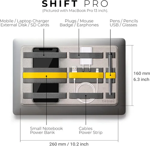 Miniatura 2 de Beblau Shift PRO - Organizador de tecnología portátil adhesivo para portátiles, portátiles.. Inserto de mochila Accesorios de computadora, Rosa
